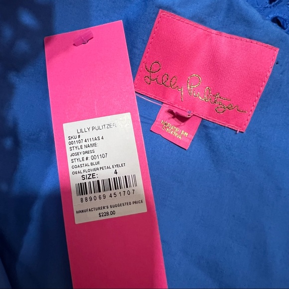 NWT Lilly Pulitzer Josey Eyelet Dress in Coastal Blue - Picture 6 of 6